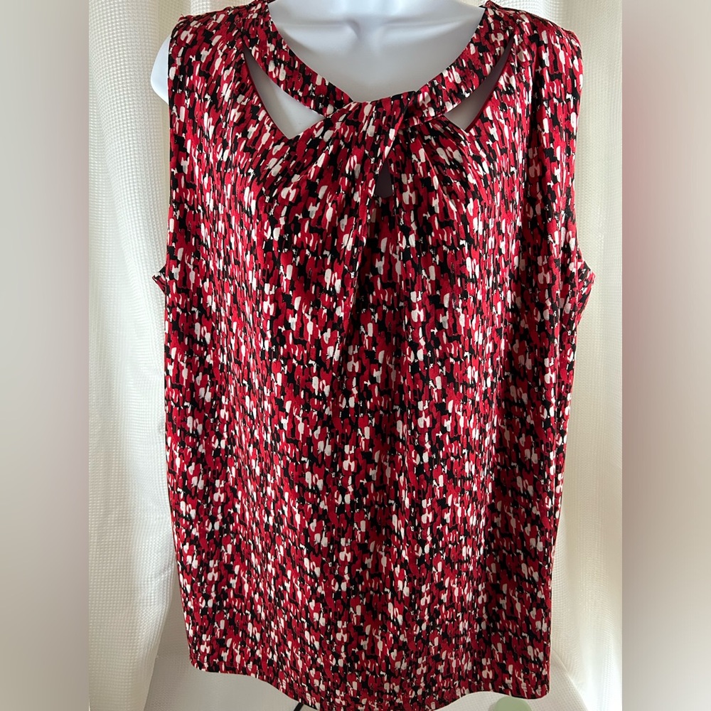Jones studio red , black sleeveless blouses woman’s 2x